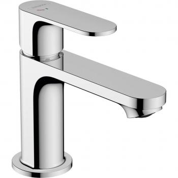 Grifo monomando con caño largo y vaciador automático para lavabo Hansgrohe Rebris S, mezclador monomando de lavabo de latón cromado