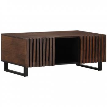 Mesa de centro de madera maciza mango marrón 100x55x40 cm