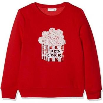 NAME IT Nkfninas LS Sweat BRU Sudadera, Rojo