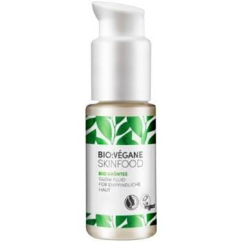 BIO:VÉGANE SKINFOOD Bio Green Tee Glow Fluid para pieles sensibles, iluminador con pigmentos brillantes, rápida absorción, vegano, certificado NATRUE, cosmética natural, 30 ml