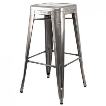 La Silla Española - Taburete estilo Tolix. Color Blanco. 76x43x43