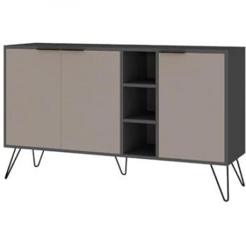 Aparador Menzzo 3 nichos y 3 puertas L142 cm marrón, Buffet COTECOSY 3 nichos y 3 puertas L142 cm - Clara, Aparador Kailua antracita y marr