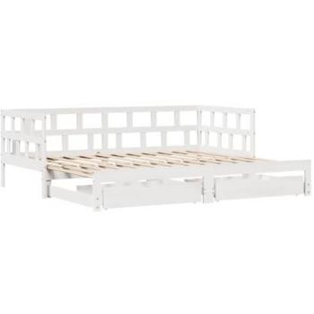 Sofá cama nido con cajones madera maciza pino blanca 90x190 cm