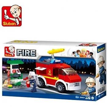 Sluban Sluban-SB-101380623 Construcción Bomberos, Multicolor, 133 Piezas 23x14cm M38-B0623