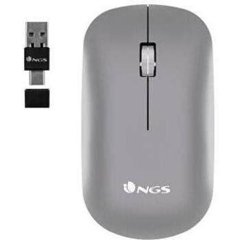 NGS Snoop-RB Wireless Rechargeable Optical Mouse - 2400 DPI Multidevice with USB-A & USB-C Receiver