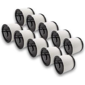 Filtro de Cartucho 10x Compatible para Aspiradoras Multifuncionales Einhell y Mauk NTS (30L, 1200W)