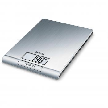 Beurer KS-42 - Balanza de cocina, 5 kg/1 gr, pantalla LCD, acero inoxidable