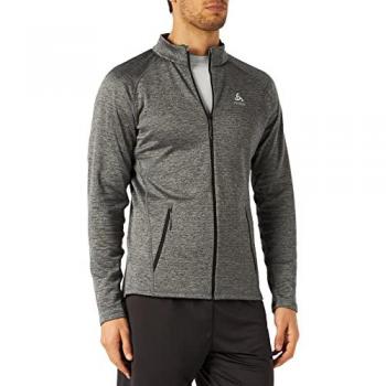 Odlo Fli Midlayer Full Zip Fleece Jacket for Men - Dark Grey Melange