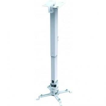 TooQ PJ2012T-W - Soporte de techo inclinable para proyector, hasta 20 Kg, ajustable entre 130mm y 650mm, inclinacion +/- 15º, color blanco