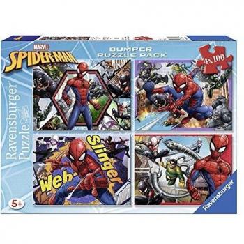 Ravensburger- Spider-Man Puzzle 4 x 100 Piezas Bumper Pack, Spiderman