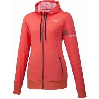 Mizuno Heritage Sudadera con Capucha y Cremallera para Mujer, Mujer, 5054698596289, Hot Coral, Medium