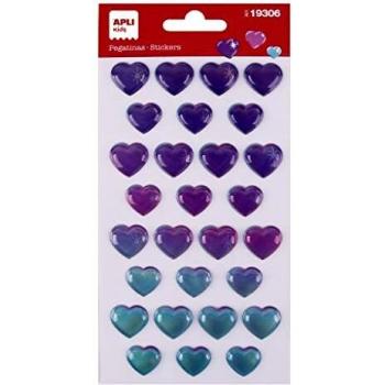 APLI Kids 19306 - Pegatinas de Corazones tornasolados - Incluye 1 hoja con 28 pegatinas de adhesivo permanente