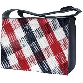 Luxburg UK-NB-SB-40527-17-05-01 Diseño La bolsa de mensajero para el ordenador portátil de 17 pulgadas con correa para el hombro - azul / rojo / blanco de la tela escocesa