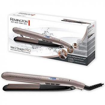 Remington Wet2Straight Pro S7970 Plancha de Pelo con Tecnología Wet2Straight, Placas Flotantes Extralargas, Uso en Cabello Húmedo y Seco, Recubrimiento de
