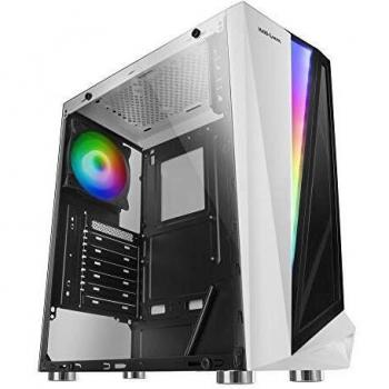 Mars Gaming MCLW, caja PC, cristal templado, ventilador 12cm, 46 efectos, blanco