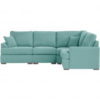 Jalouse Maison - Sofá esquinero fijo irina, color menta, tacto de algodón