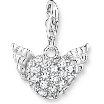 Ladies THOMAS SABO Sterling Silver Revival Charms - Women's Charms Sterling Silver Zirconia White Winged Heart Charm 0626-051-14