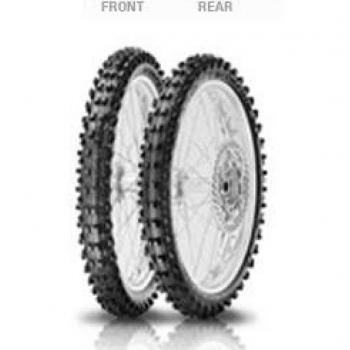 Pirelli Scorpion MX 32 Mid Soft - Neumático de motocross, medida 80/100-14 TT, compuesto de caucho medio SOFT, NHS, diseñado para rueda delantera