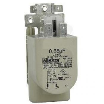 Condensador filtro antiparasitario para secadora 0.47µF 481010807672 Beko, Whirlpool, Smeg