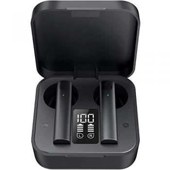 Auriculares inalámbricos Bluetooth, micrófono de Sonido estéreo, Auriculares para Correr con Estuche de Carga portátil para Deportes y conducción