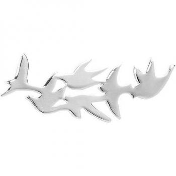 Pendiente trepador Earcandy Golondrinas de Plata con baño de rodio