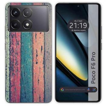 Funda de Silicona para Xiaomi Poco F6 Pro 5G con Diseño de Madera 10
