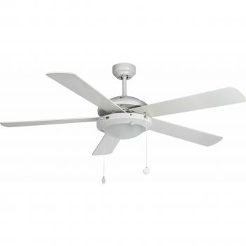 Faro Barcelona 33190 - MANILA Ventilador de techo con luz 5 palas en MDF reversibles, Diámetro 1320mm, Accionado por cadena, Color Blanco