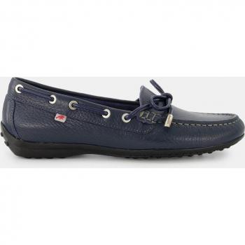 Fluchos - Mocasines de mujer en piel con detalle de pasa lazos y suela de goma