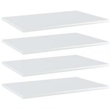 vidaXL Bookshelf Boards 4 pcs High Gloss White 60x40x1.5 cm Engineered Wood