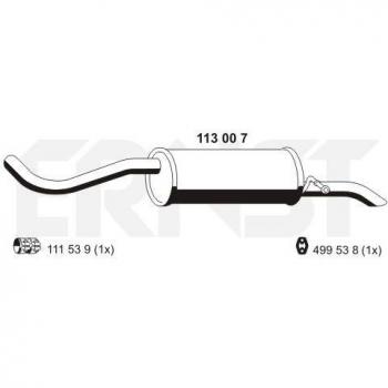 Silenciador trasero ERNST 113007 para Volkswagen Fox 3/5 puertas