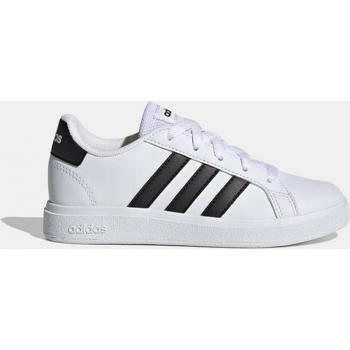 Adidas Grand Court Lifestyle Lace-Up Sneakers for Kids and Women, White/Black, Style GW6511