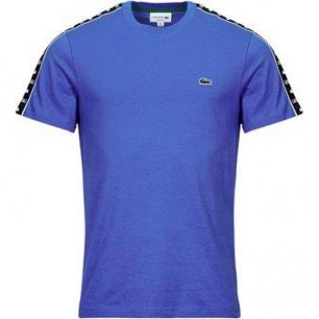 Camiseta Lacoste de hombre en punto de algodón con rayas del logo, manga corta, color azul, talla L