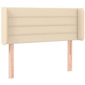 Cabecero de Cama con LED Tapizado en Tela Crema 83x16x78/88 cm