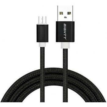 EIGHTT CABLE USB A MICRO USB 1M TRENZADO NYLON NEGRO