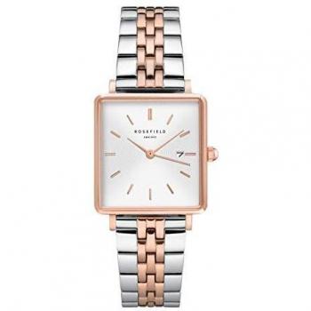 Reloj Rosefield The Boxy para Mujer Dorado con Caja Cuadrada y Esfera Blanca
