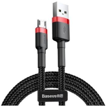 Cable Baseus Cafule USB - Micro USB 3m 2A Nylon Trenzado Negro-Rojo