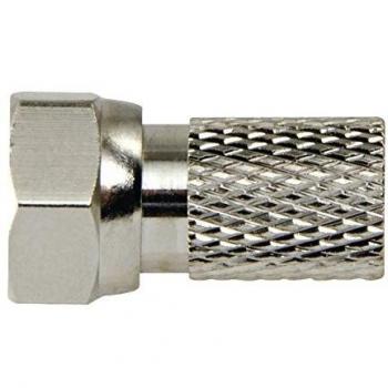 Conector F 2.5 mm macho metálico plata