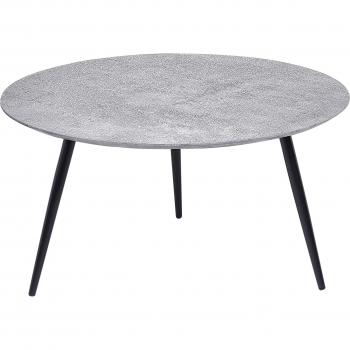 Mesa de Centro Moderna Efecto Cemento Base Negra 79 cm Effie