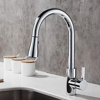 Gricol Grifo de Cocina con Ducha de Mano Extraíble Fregadero de Cocina Monomando Grifería para Giratorio de 360 ° con Pulverizador de Doble Función Palanca Única Latón Cromado