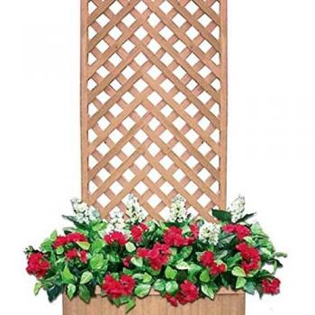 Jardín Vertical con Macetero Patio 90x32x180 cm - en madera tropical natural