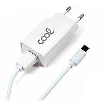 Cargador Red Conector Tipo-C 2.1Amp Universal Cool Kit 2 En 1 Blanco