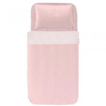 Juego de Sábanas Infantiles Estampado Estrellitas Rosa - Cama 70x160cm
