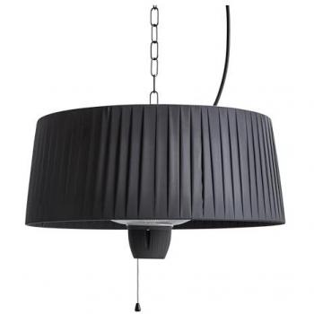 Estufa de exterior halógena eléctrica 1500 W Ascea, acero y aluminio negro
