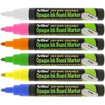 Artline EPD-4 WH-BL - Rotulador para pizarra, 2 mm, color blanco opaque