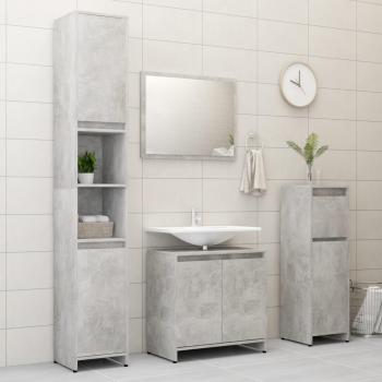 Juego de muebles de baño 4 piezas madera ingeniería gris hormigón
