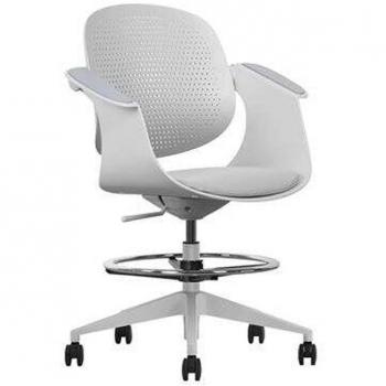 Cromad Top Work Silla/Taburete de Oficina Ergonómica - Altura Regulable hasta 0.78m - Respaldo Inclinable - Anillo Galvanizado Reposapies - Tela de Alta Calidad -