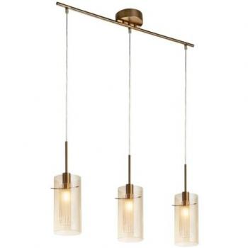 Barra Colgante de 3 Luces Duo III en Bronce con Copas de Champán
