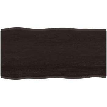 Tablero de mesa en roble sin tratar marrón oscuro 100x50x2 cm