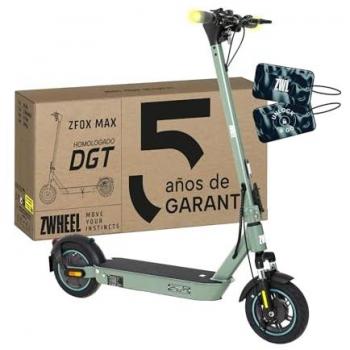 Patinete Eléctrico Plegable ZWheel ZFox Max Street Hunter - Motor 800W, Homologado DGT, Velocidad hasta 25 km/h, Autonomía hasta 50 km, IP54 Resistencia al Agua