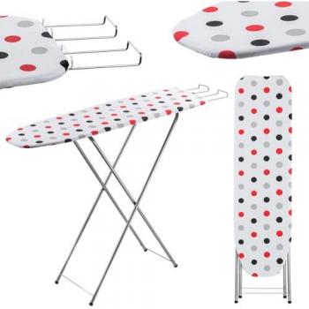 Tabla de Planchar Kadax 104 x 30 cm, Plegable con Funda de Algodón Extraíble, Soporte para Plancha, Pies Antideslizantes y Altura Regulable